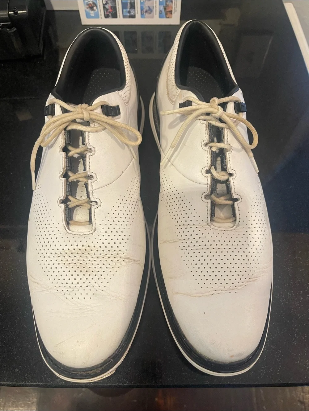 Men's Nike Air Jordan White Leather Lace-Up Golf Shoes